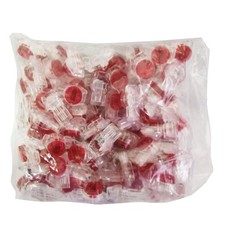 100 Pcs Data Phone Wire Butt Splice 3 Ports K3 Connectors Red Clear Wire to Wire