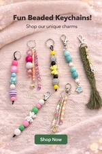 Handmade Beaded Key Chain Charm Tassel Accent Multicolor Fun Boho Women