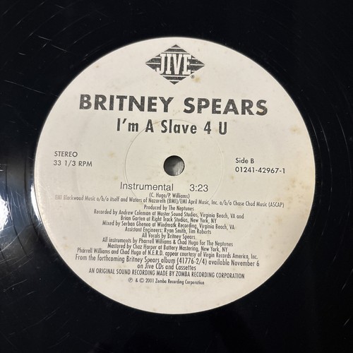 Britney Spears I'm a Slave 4 U 12” Single Vinyl Disc 2001 VG+/VG - Imagen 6 de 8