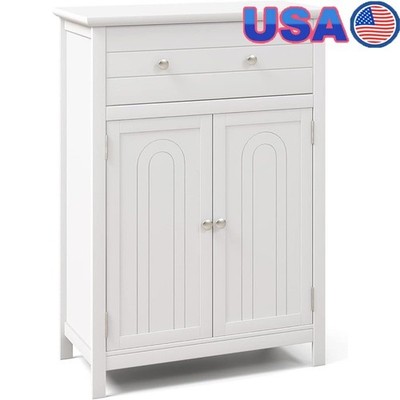 Adjustable Shelf Storage Cabinet W/ Anti-Toppling Device Bathroom & Laundry New