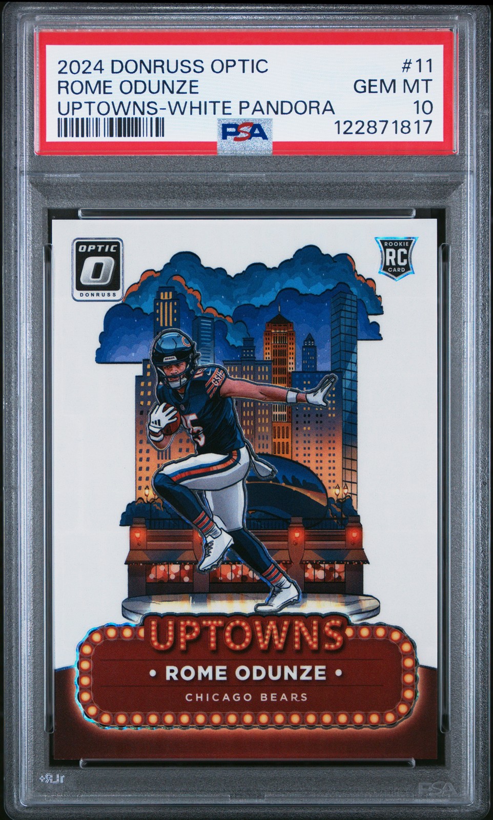 Rome Odunze Panini Donruss Optic Uptowns #11 White Pandora
