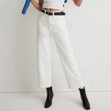 madewell the perfect vintage wide-leg crop jean tile white women nd538 size 28
