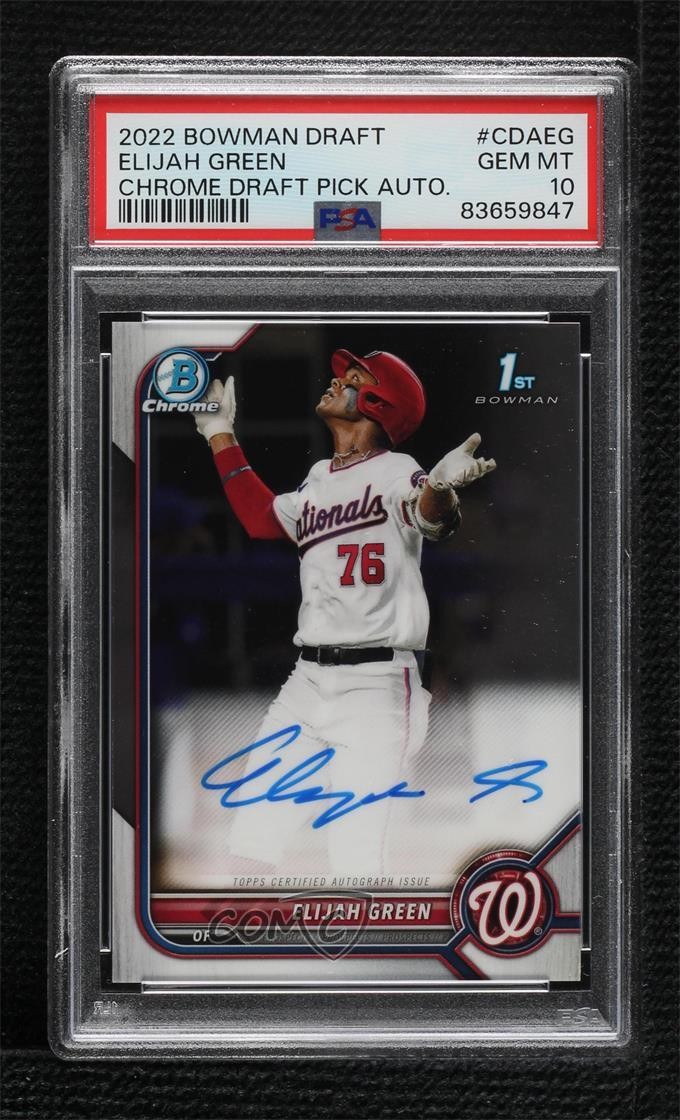 2022 Bowman Draft Chrome Pick Elijah Green #CDA-EG PSA 10 GEM MT Auto 10ow