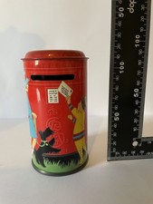 Rare Vintage Churchill’s Heritage of England GR Post Box Money Bank Red Bank Tin