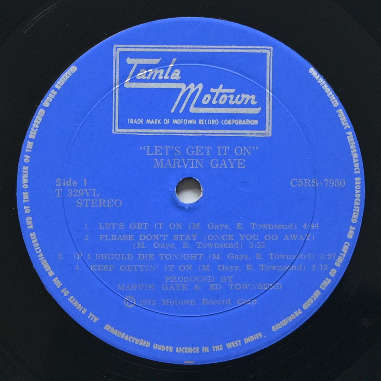 MARVIN GAYE Let's Get It On TAMLA-MOTOWN JAMAICAN PRESSING RARE Jamaica ...