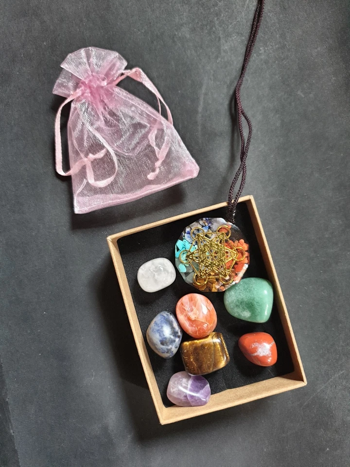 Heilsteine & Orgonit Set – Geschenkidee Esoterik Spiritualität Meditation Chakra - Bild 2 von 4