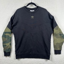 Adidas Originales Para Hombres Manga Camuflada Chevron Cuello Redondo Sudadera Negra M Ropa de Calle