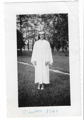Notable Vintage Photo BEAUTIFUL Girl VIVIAN Graduation Cap Gown Heels CONTRAST!