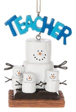 Smores Teacher Banner and Students Resin Christmas Ornament Figurine