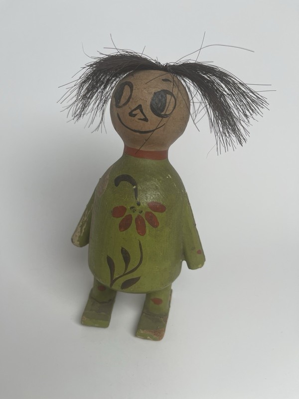 Antique Scary Ann Wood Doll Toy