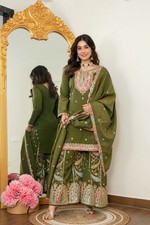 Vichitra Fabric Party Wear Outfit Women Pakistani Sharara Suit NC Designer Set