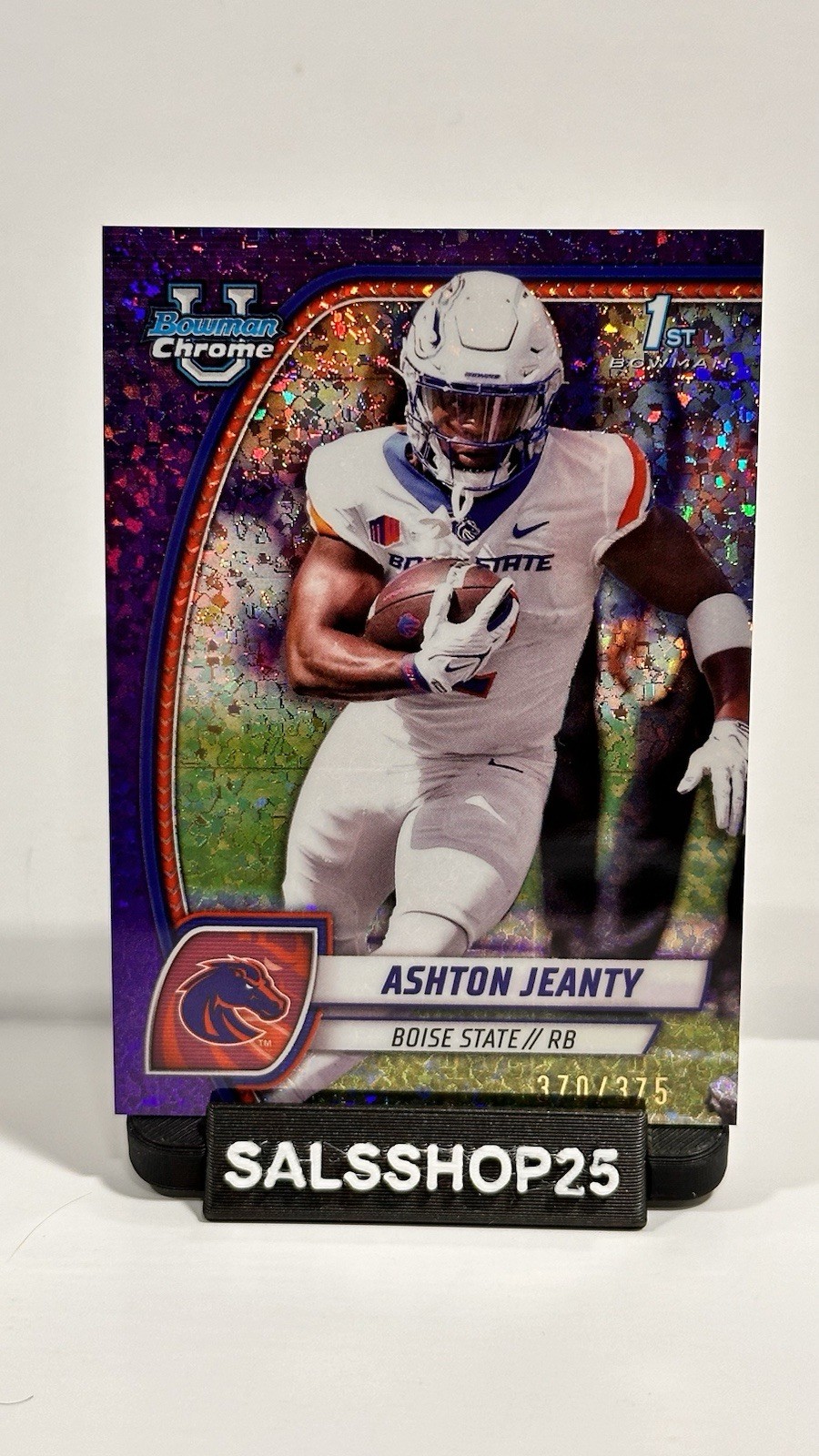 2024 Bowman Chrome U Ashton Jeanty 1st PURPLE MINI DIAMOND /375 Boise State #17