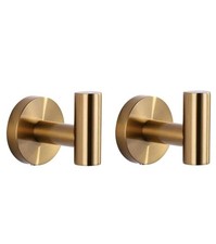 Stainless Steel J-Hook Robe/Towel Hook in Gold 2-Pack
