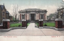 Seymour Case Memorial Library Auburn New York Beaux-Arts style Vtg Postcard J5
