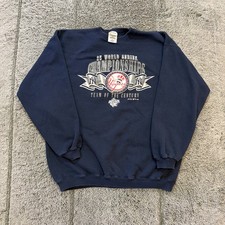 Vtg 1999 Yankees 25 World Series Champions Sweatshirt Mens XL Navy USA Made MLB