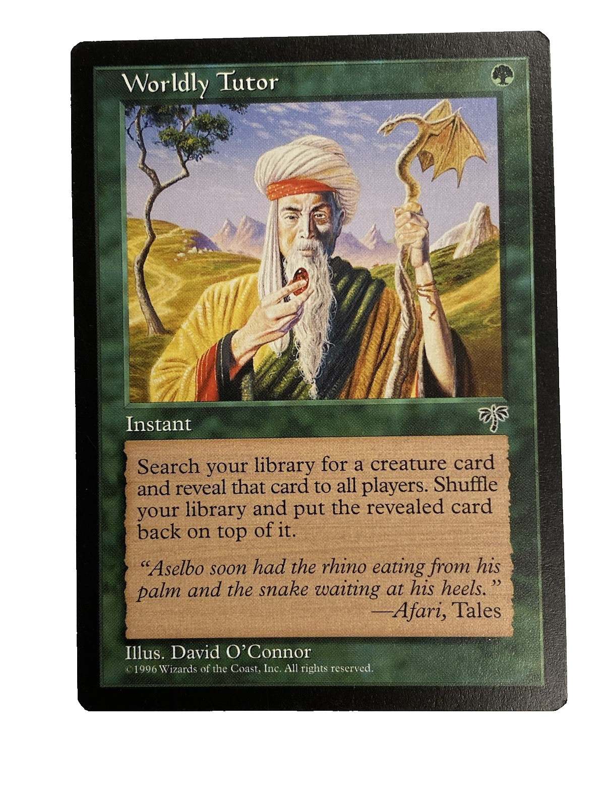 Worldly Tutor - Mirage 1996 NM Green Uncommon Magic The Gathering Unplayed Card
