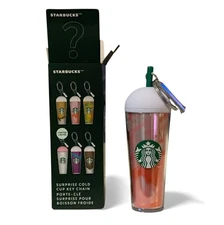 Starbucks Cold Cup Strawberry Creme Pink Frappuccino Keychain Surprise Blind Box