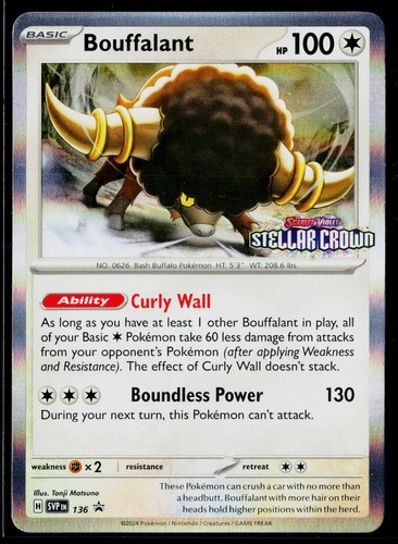 Bouffalant Holo Promo SV: Scarlet & Violet Promo Cards 136 NM