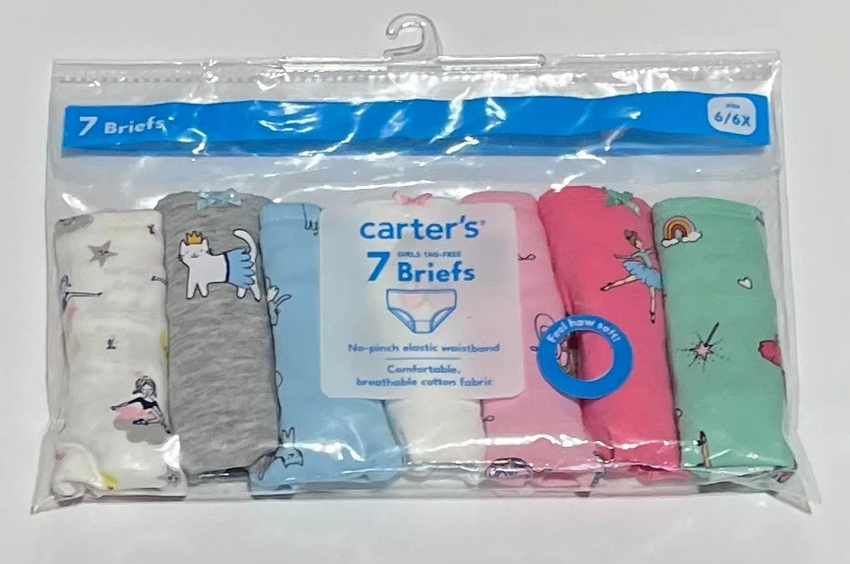 Carters Niña 7 Pack Ropa Interior Bailarina 6-6x Foto 2 de 3