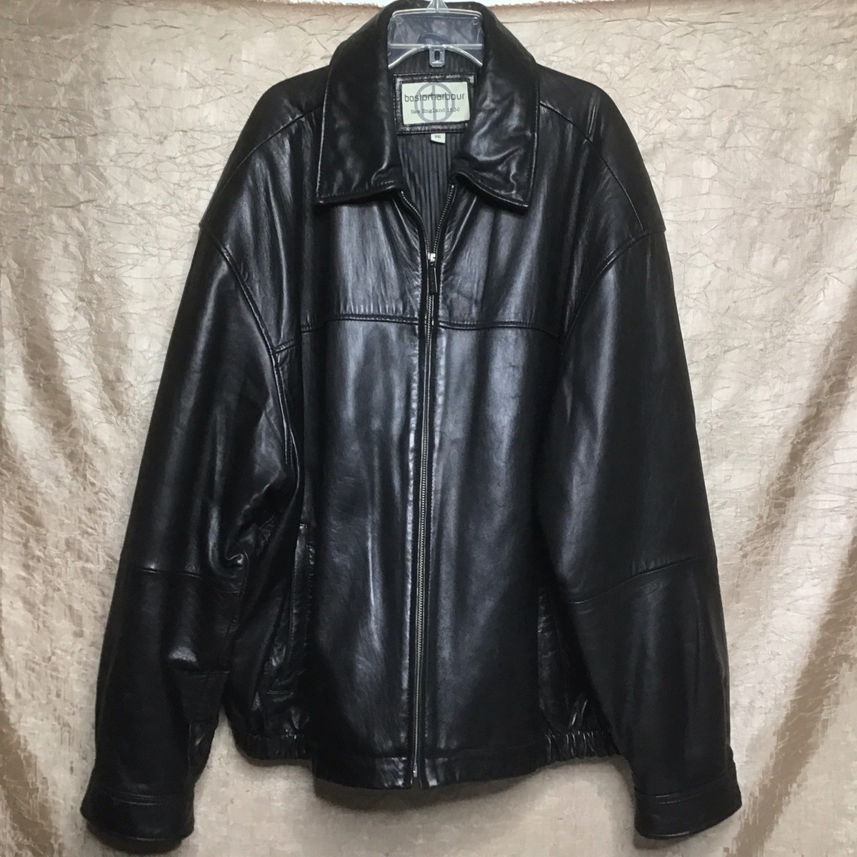 Boston Harbour New England 1630 Black Leather Jacket . XXL | eBay