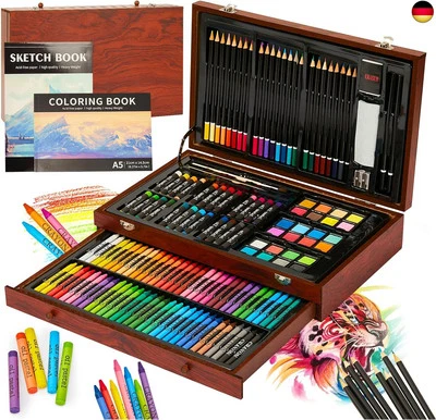 BESUCHE DEN KINSPORY-STORE KINSPORY Premium Malkoffer Deluxe 146-teilig Malset für Kinder Anfänger Tolles B