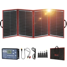 200W Portable Foldable Solar Panel Kit, Compact 20x26.4in Design 9.7lb with S...