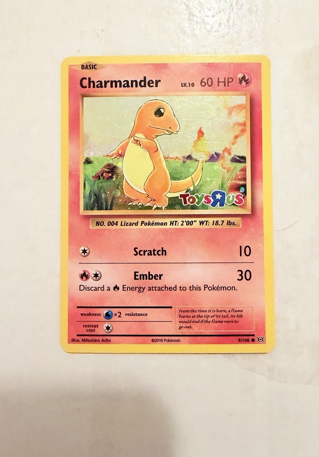 Pokemon Charmander Toys R Us Promo 9/108 Cosmos Holo XY Evolutions Rare 2016
