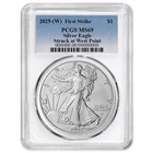 2025 (W) $1 American Silver Eagle PCGS MS69 FS Blue Label White Frame