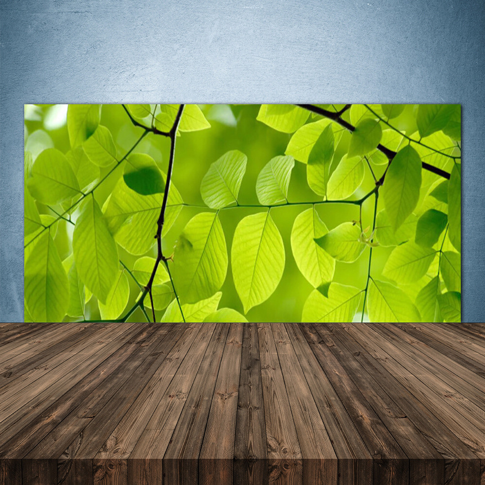 Crédence en verre poli 140x70 motif Nature Feuilles finition haut de gamme