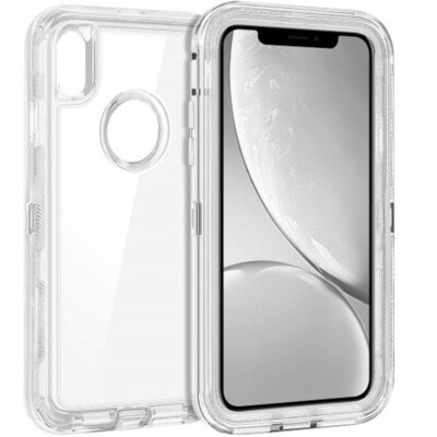 Transparent Heavy Duty Case w/Clip CLEAR For iPhone XR