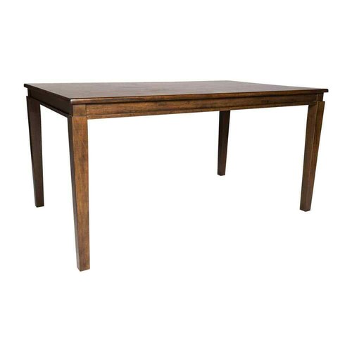 Traditional Brown Matte Wood 36.25 in. 4 Legs Dining Table Seats 6