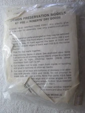 Design Preservation Models, Roberts' Dry Goods, Kit No. 102, HO Scale