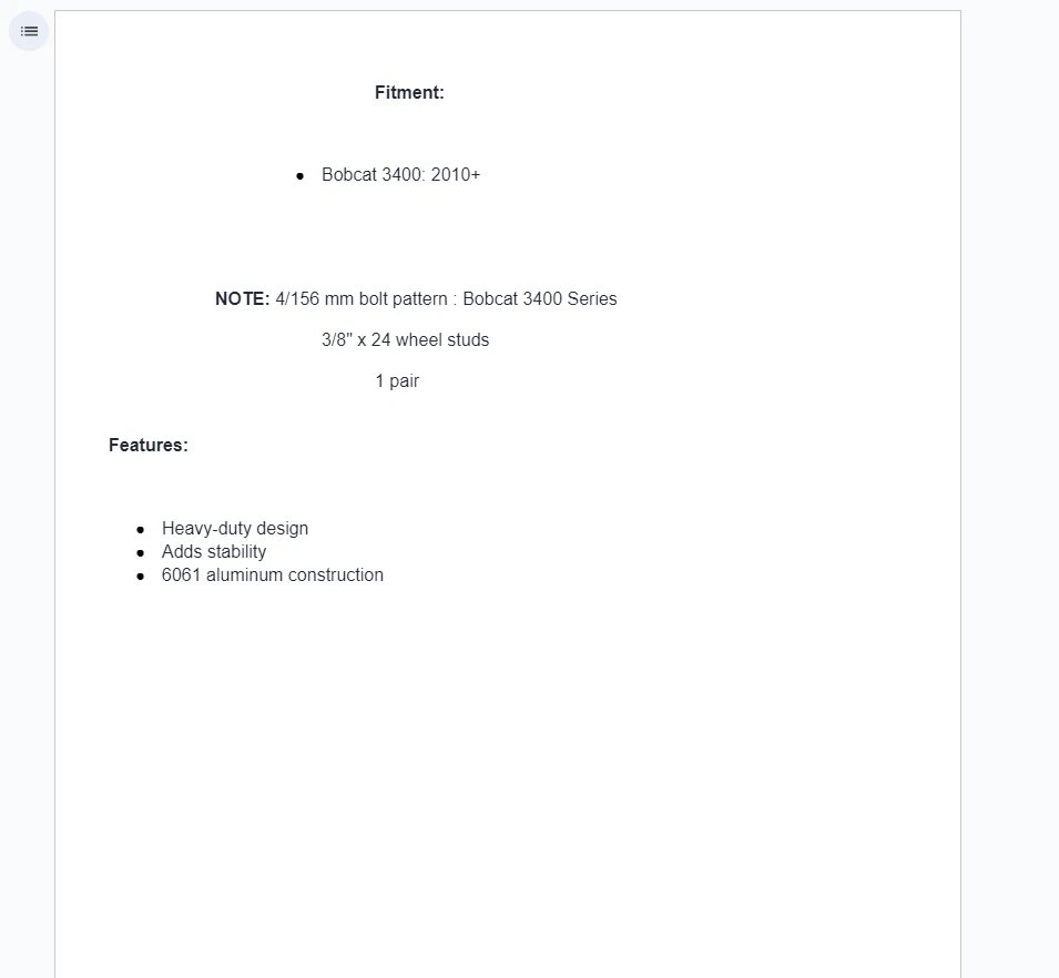 Par espaciador de rueda SuperATV 1,25" para Bobcat 3400, 4/156, 3/8"X24 Foto 2 de 3