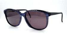 Vintage Black Blue Marble Oval Sunglasses Hong Kong W/NEW LENSES 