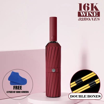 16K Double Bones Umbrella for Men Women Windproof Umbrellas Automatic Folding