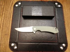 Sitivien Folding Knife 3.3" D2 Blade G-10 Handle Ball Bearing Pivot Open 