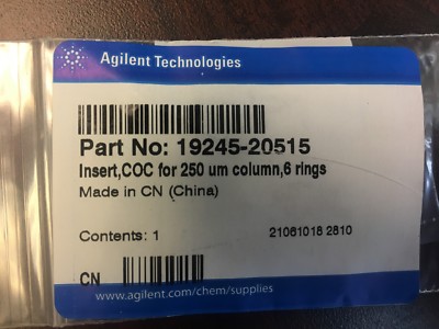 Agilent COC Insert for 250um column, 6-rings PN 19245-20515 | eBay