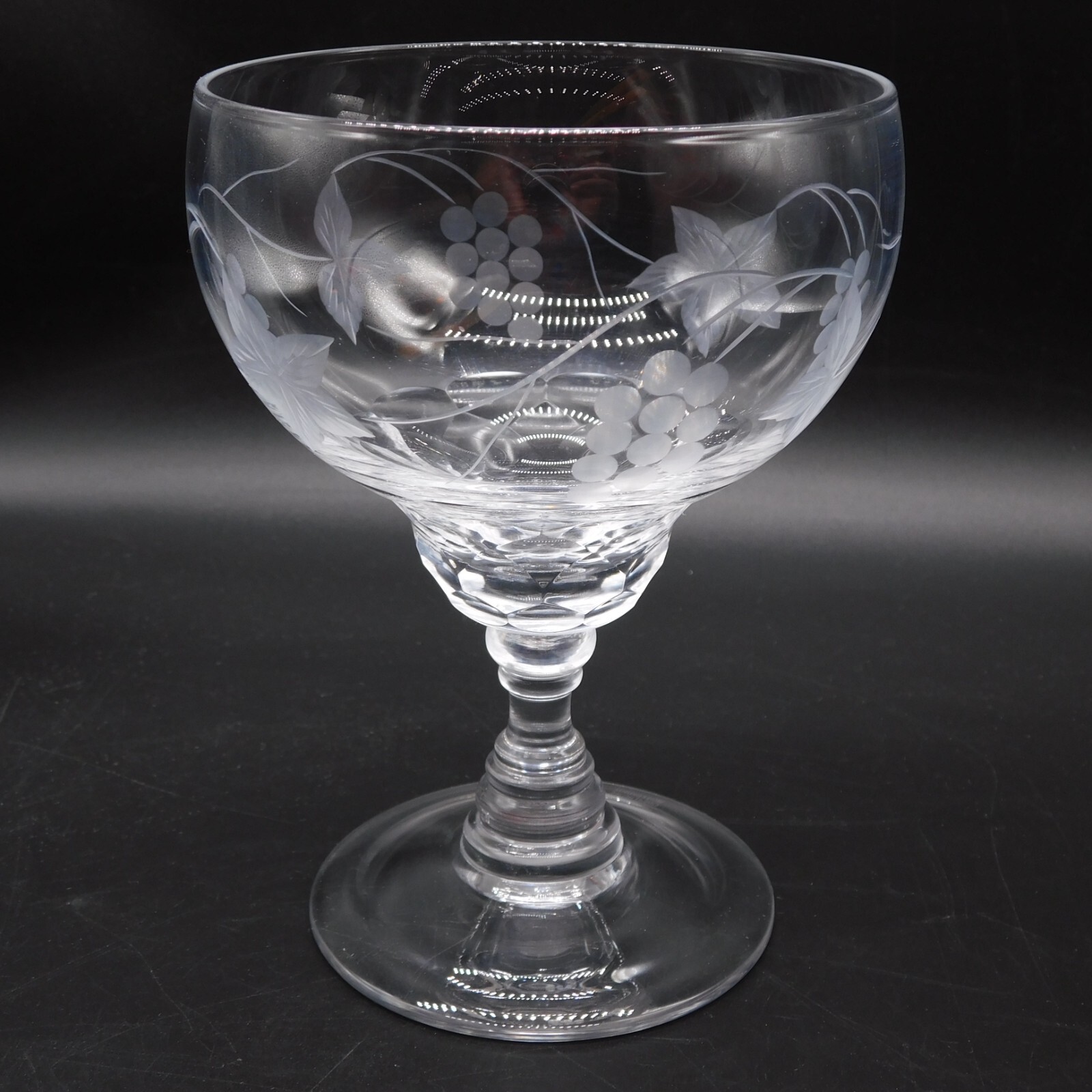 Waterford Clear Etched Crystal Great Room Jasmine Pearl Pattern Water Goblet