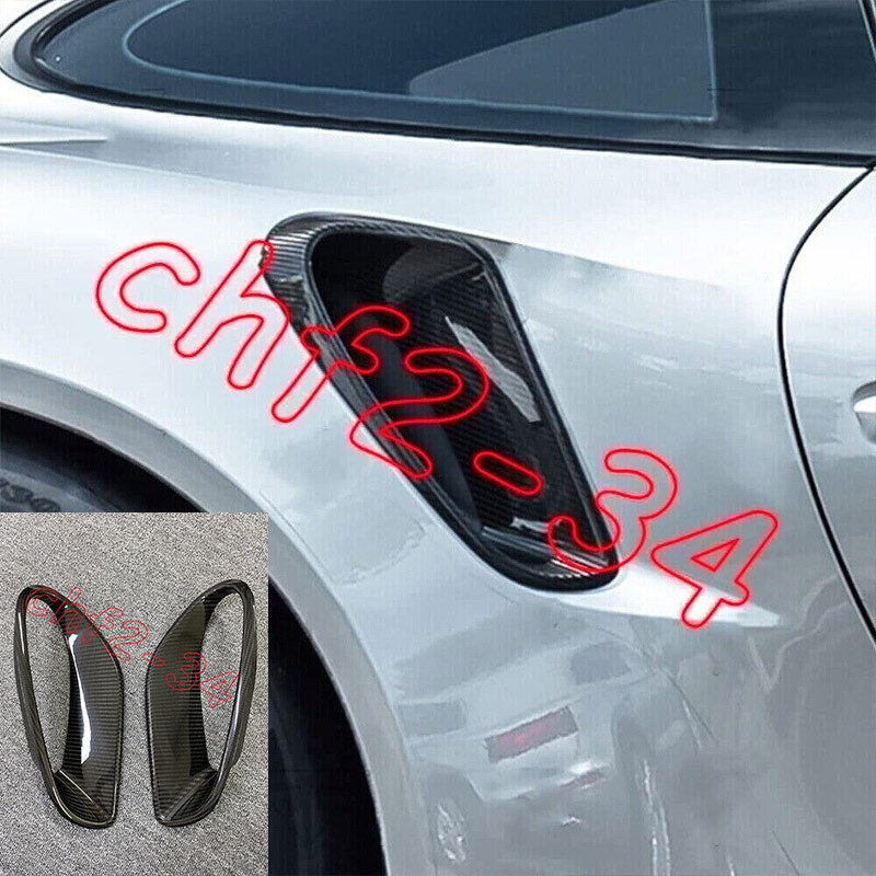 Real Carbon Fiber Side Air Fender Vent Cover For Porsche 911 Turbo S 2014-2016