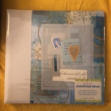 Colorbok Embellished Album Scrapbook 12x12 New Blue Collage
