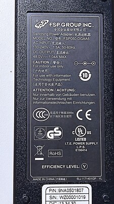 FSP050-DGAA5 48V 1.04A 50W Power adapter