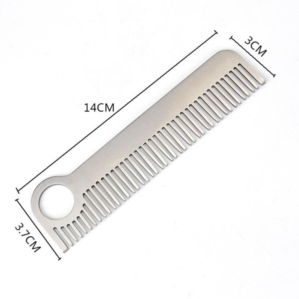 Beard Hair Mustache Comb - Stainless Steel Metal Classic Style Grooming Tool