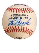 LOU BROCK RAWLINGS MLB OFFICIAL 3000TH HIT BLUE SHARPIE AUTOGRAPHED BASEBALL!
