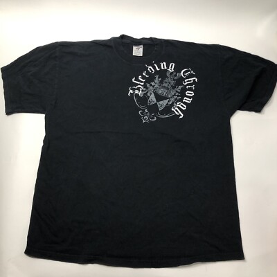 Bleeding Through Logo size XL Black T Shirt Vtg Metal Hardcore Band Merch Tee
