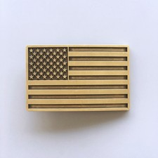 Antique Bronze American US Flag Rectangle Belt Buckle also Stock in the US