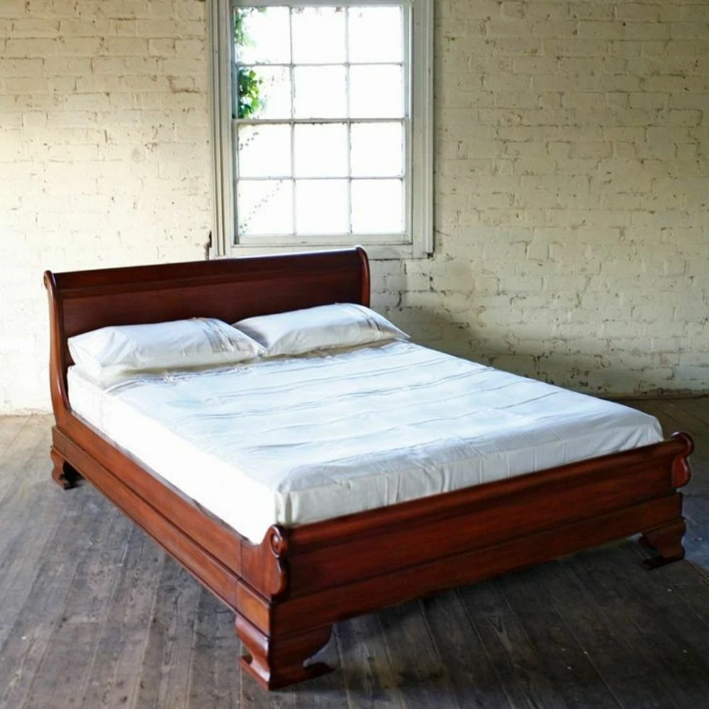 French Mahogany Sleigh Bed 4 6
