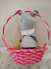 Easter 1960s Felt Rabbit, Spun Cotton Chick Adorable Basket — photo 10