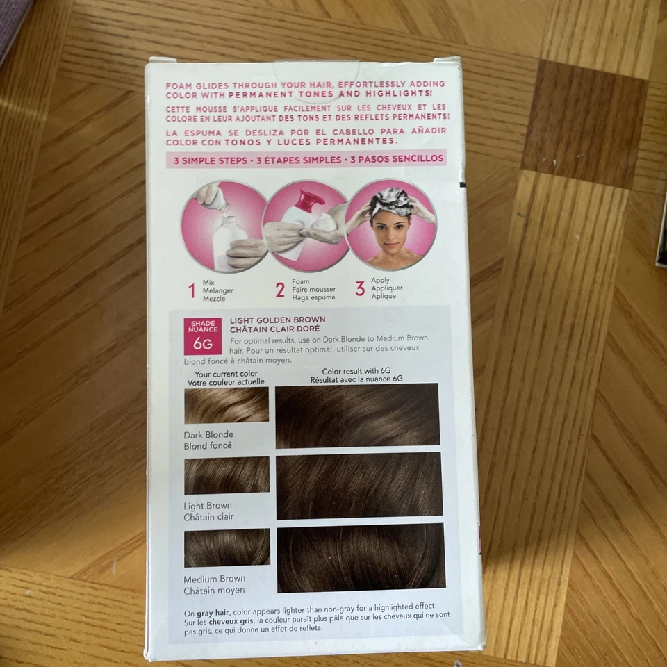 Clairol 6G Marrón Dorado Claro Bonito y Fácil Mezcla de Color de Cabello Espuma Permanente 9 Foto 2 de 3
