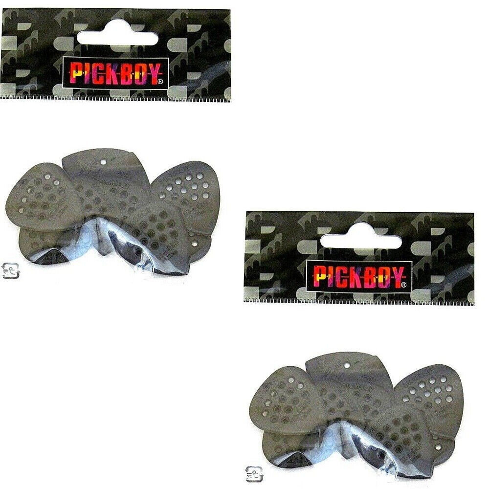 Pickboy Guitar Picks 20 Pack Pos-a-Grip Polycarbonite Black 1.0mm Heavy