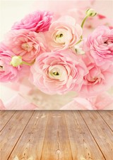 Photography Backdrops Polyester Wood Floor 5x7FT Photo Props Flower Background